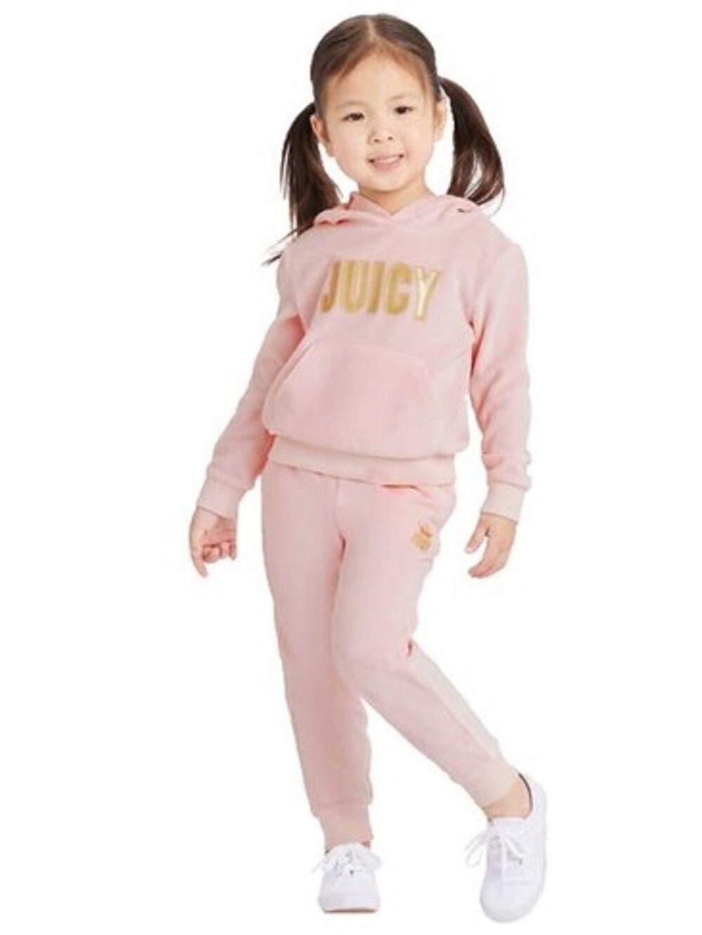 Juicy Couture Girls' Pink sweater and Jogger Sweatpants matching set